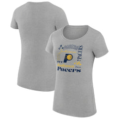 Indiana Pacers G-III 4Her by Carl Banks Women's Super-Slim Fit Lightweight Team Name Collage Graphic T-Shirt Heather Gray outlet