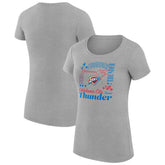 Oklahoma City Thunder G-III 4Her by Carl Banks Women's Super-Slim Fit Lightweight Team Name Collage Graphic T-Shirt Heather Gray outlet