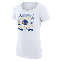 Golden State Warriors G-III 4Her by Carl Banks Women's Super-Slim Fit Lightweight Team Name Collage Graphic T-Shirt White
