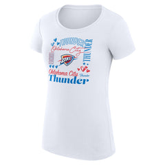 Oklahoma City Thunder G-III 4Her by Carl Banks Women's Super-Slim Fit Lightweight Team Name Collage Graphic T-Shirt White
