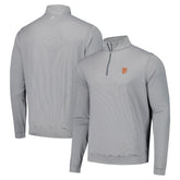 San Francisco Giants Peter Millar Perth Sugar Stripe Performance Quarter-Zip Top - Black Tops