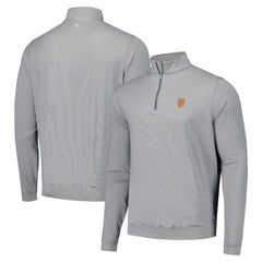 San Francisco Giants Peter Millar Perth Sugar Stripe Performance Quarter-Zip Top - Black Tops