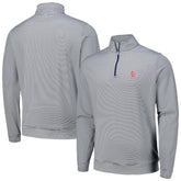 St. Louis Cardinals Peter Millar Perth Sugar Stripe Performance Quarter-Zip Top - Navy Tops
