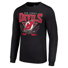 New Jersey Devils Starter Team Logo Graphic Long Sleeve T-Shirt - Black | US 201591824