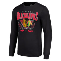 Chicago Blackhawks Starter Team Logo Graphic Long Sleeve T-Shirt - Black | US 201591826