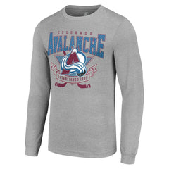 Colorado Avalanche Starter '80s Inspired Team Logo Long Sleeve T-Shirt - Heather Gray | US 201591845