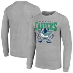 Vancouver Canucks Starter '80s Inspired Team Logo Long Sleeve T-Shirt - Heather Gray | US 201591849