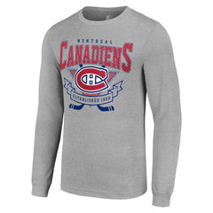 Montreal Canadiens Starter '80s Inspired Team Logo Long Sleeve T-Shirt - Heather Gray | US 201591853