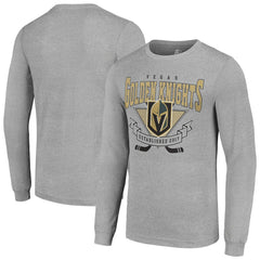 Vegas Golden Knights Starter '80s Inspired Team Logo Long Sleeve T-Shirt - Heather Gray | US 201591868