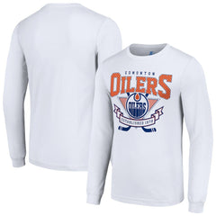 Edmonton Oilers Starter Team Logo Graphic Long Sleeve T-Shirt - White | US 201591883