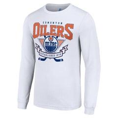 Edmonton Oilers Starter Team Logo Graphic Long Sleeve T-Shirt - White | US 201591883