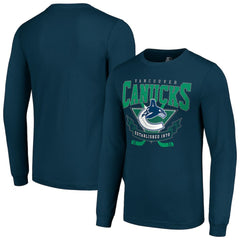 Vancouver Canucks Starter Team Logo Graphic Long Sleeve T-Shirt - Navy | US 201591886