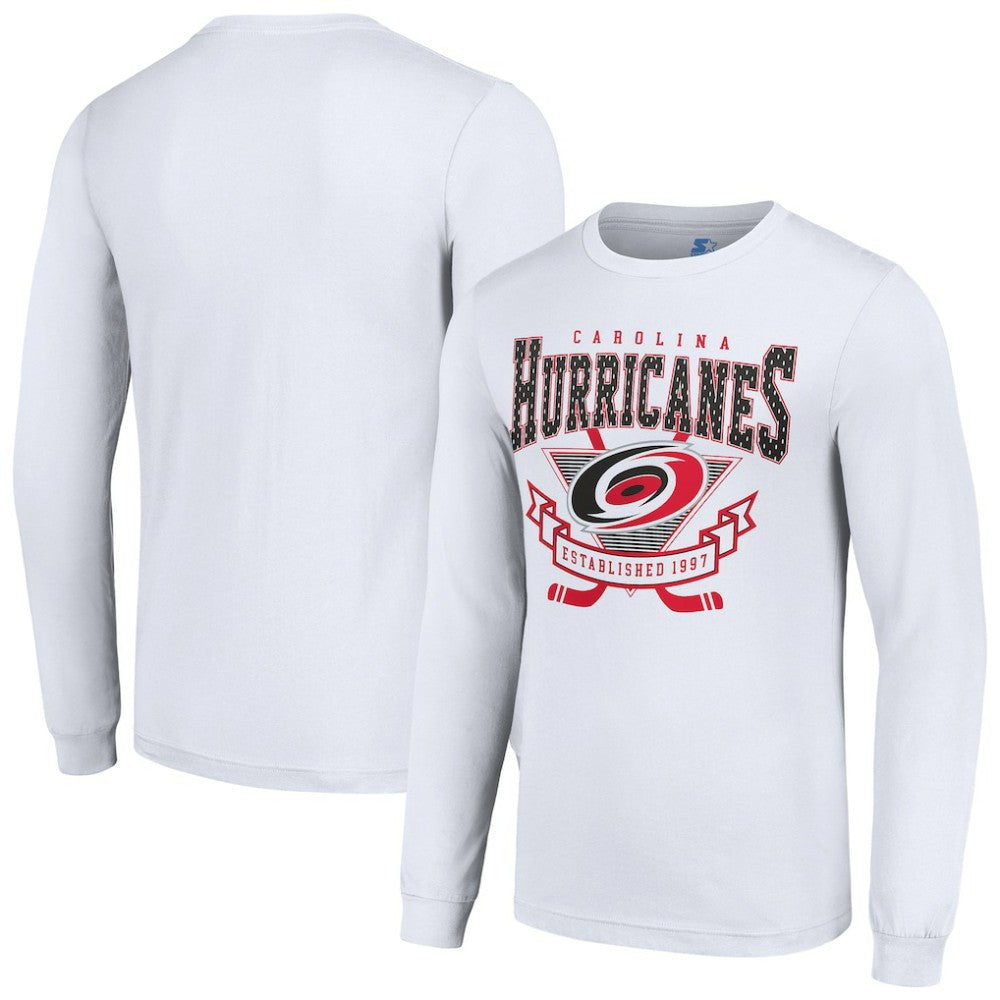 Carolina Hurricanes Starter Team Logo Graphic Long Sleeve T-Shirt - White | US 201591921