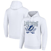 Tampa Bay Lightning Starter Team Logo Graphic Fleece Tri-Blend Pullover Hoodie - White | US 201591926