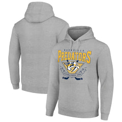 Nashville Predators Starter Team Logo Graphic Fleece Tri-Blend Pullover Hoodie - Heather Gray | US 201591938