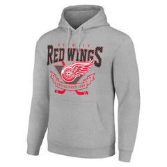 Detroit Red Wings Starter Team Logo Graphic Fleece Tri-Blend Pullover Hoodie - Heather Gray | US 201591940