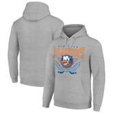 New York Islanders Starter Team Logo Graphic Fleece Tri-Blend Pullover Hoodie - Heather Gray | US 201591941