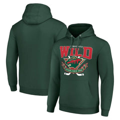 Minnesota Wild Starter Team Logo Graphic Fleece Tri-Blend Pullover Hoodie - Olive | US 201591946