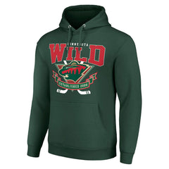 Minnesota Wild Starter Team Logo Graphic Fleece Tri-Blend Pullover Hoodie - Olive | US 201591946