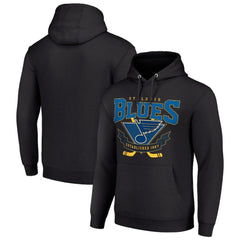St. Louis Blues Starter Team Logo Graphic Fleece Tri-Blend Pullover Hoodie - Black | US 201591947