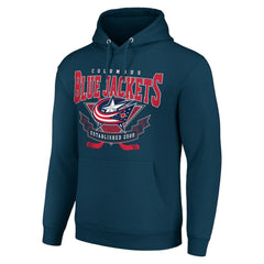 Columbus Blue Jackets Starter Team Logo Graphic Fleece Tri-Blend Pullover Hoodie - Navy | US 201591950