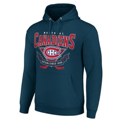 Montreal Canadiens Starter Team Logo Graphic Fleece Tri-Blend Pullover Hoodie - Navy | US 201591953