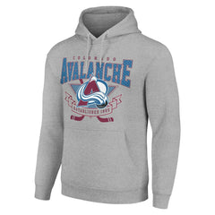 Colorado Avalanche Starter Team Logo Graphic Fleece Tri-Blend Pullover Hoodie - Heather Gray | US 201591954