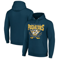 Nashville Predators Starter Team Logo Graphic Fleece Tri-Blend Pullover Hoodie - Navy | US 201591955