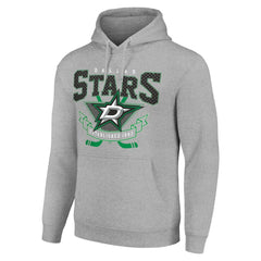 Dallas Stars Starter Team Logo Graphic Fleece Tri-Blend Pullover Hoodie - Heather Gray | US 201591959