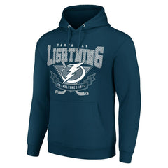 Tampa Bay Lightning Starter Team Logo Graphic Fleece Tri-Blend Pullover Hoodie - Navy | US 201591961