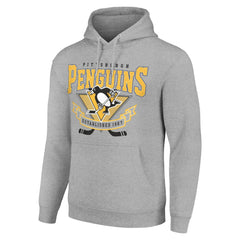 Pittsburgh Penguins Starter Team Logo Graphic Fleece Tri-Blend Pullover Hoodie - Heather Gray | US 201591968