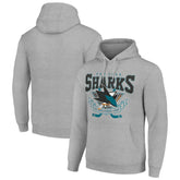 San Jose Sharks Starter Team Logo Graphic Fleece Tri-Blend Pullover Hoodie - Heather Gray | US 201591969
