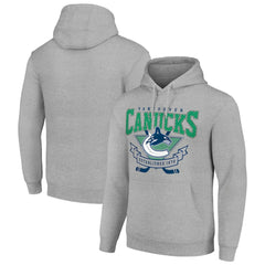 Vancouver Canucks Starter Team Logo Graphic Fleece Tri-Blend Pullover Hoodie - Heather Gray | US 201591986