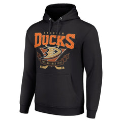 Anaheim Ducks Starter Team Logo Graphic Fleece Tri-Blend Pullover Hoodie - Black | US 201591991