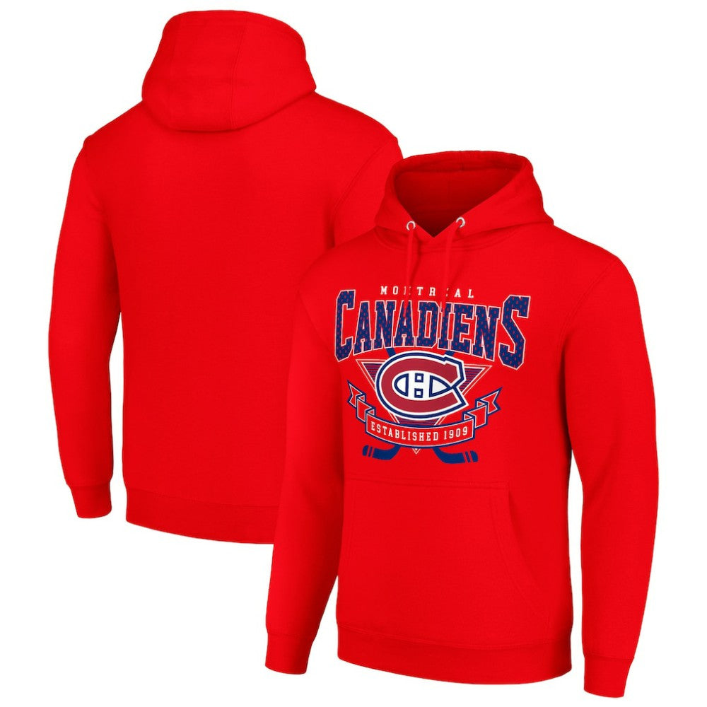 Montreal Canadiens Starter Team Logo Graphic Fleece Tri-Blend Pullover Hoodie - Red | US 201591993