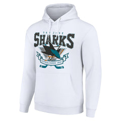 San Jose Sharks Starter Team Logo Graphic Fleece Tri-Blend Pullover Hoodie - White | US 201591994