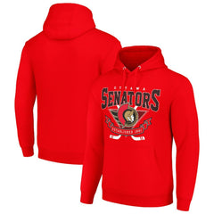 Ottawa Senators Starter Team Logo Graphic Fleece Tri-Blend Pullover Hoodie - Red | US 201592008