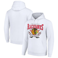 Chicago Blackhawks Starter Team Logo Graphic Fleece Tri-Blend Pullover Hoodie - White | US 201592019