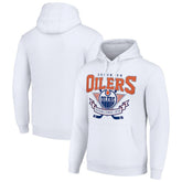 Edmonton Oilers Starter Team Logo Graphic Fleece Tri-Blend Pullover Hoodie - White | US 201592023