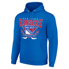 New York Rangers Starter Team Logo Graphic Fleece Tri-Blend Pullover Hoodie - Blue | US 201592027
