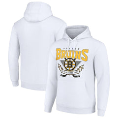 Boston Bruins Starter Team Logo Graphic Fleece Tri-Blend Pullover Hoodie - White | US 201592031