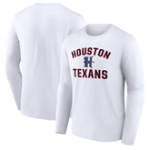 Houston Texans Secondary Logo Victory Arch Long Sleeve T-Shirt - White T-shirts