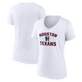 Houston Texans Women's Secondary Logo V-Neck T-Shirt - White T-shirts