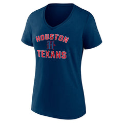 Houston Texans Women's Secondary Logo Victory Arch V-Neck T-Shirt - Navy T-shirts