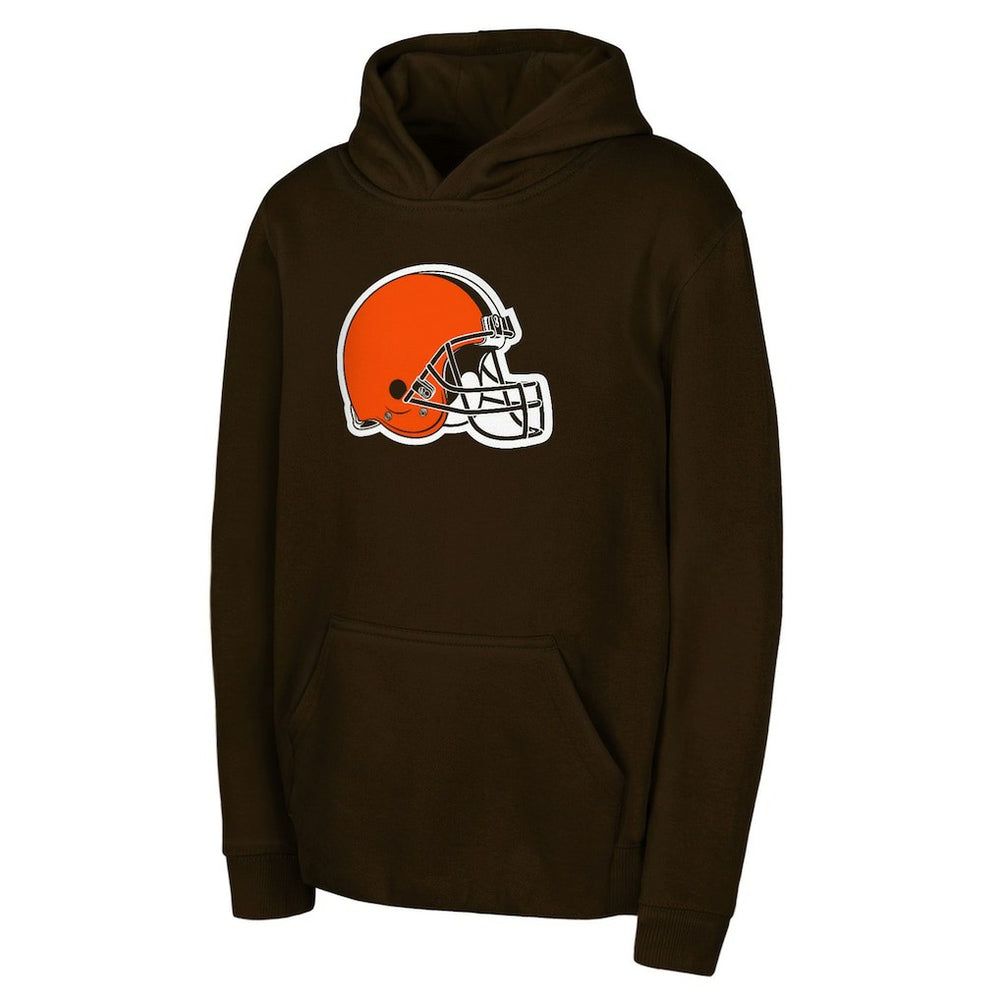 Cleveland Browns Youth Team Logo Pullover Hoodie - Brown Hoodies
