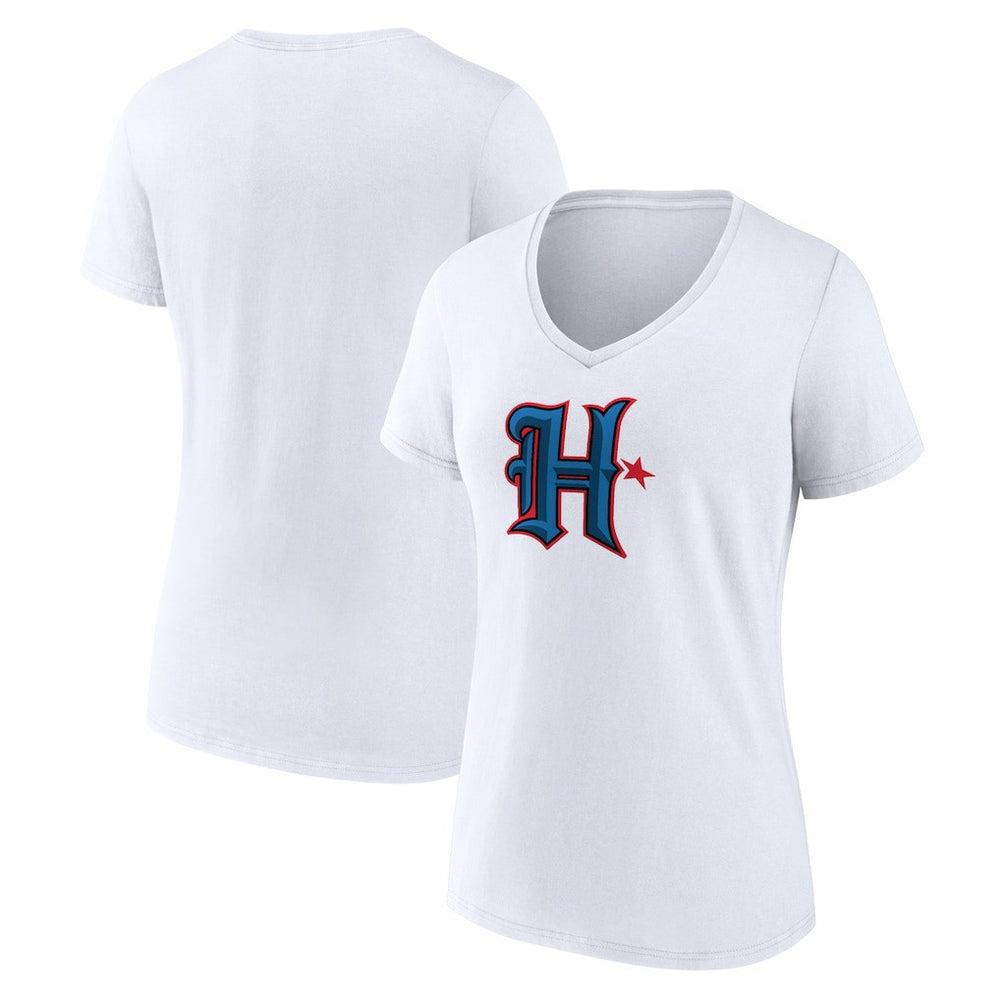 Houston Texans Women's Secondary Logo V-Neck T-Shirt - White T-shirts