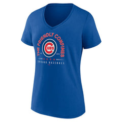Chicago Cubs Women's Friendly Confines V-Neck T-Shirt - Royal T-shirts