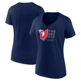 Cleveland Guardians Women's Two One Six V-Neck T-Shirt - Navy T-shirts