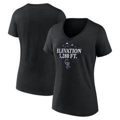 Colorado Rockies Women's Elevation V-Neck T-Shirt - Black T-shirts