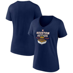 Houston Astros Women's Prime Rib Sandwich V-Neck T-Shirt - Navy T-shirts